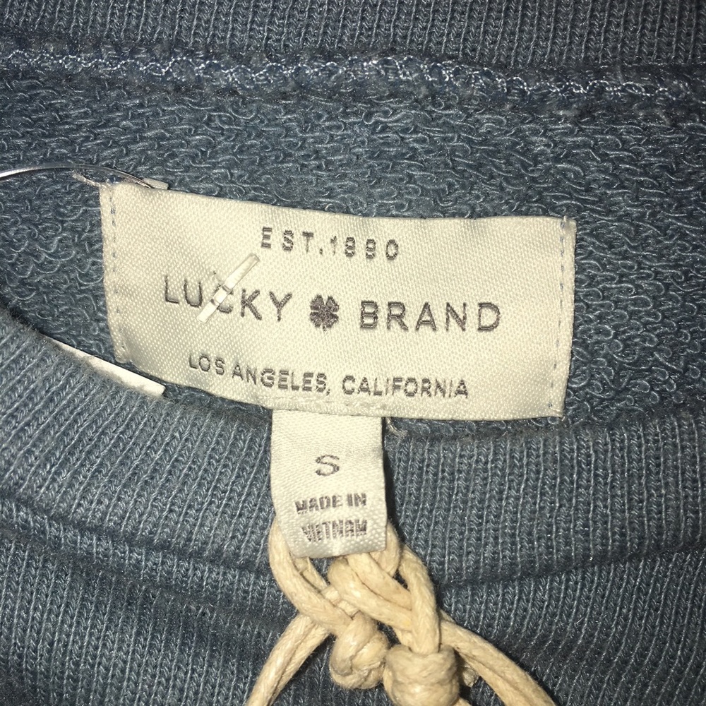 NWT Lucky Brand Baby Blue Ruffle Sweater Sweatshir - Picture 6 of 8